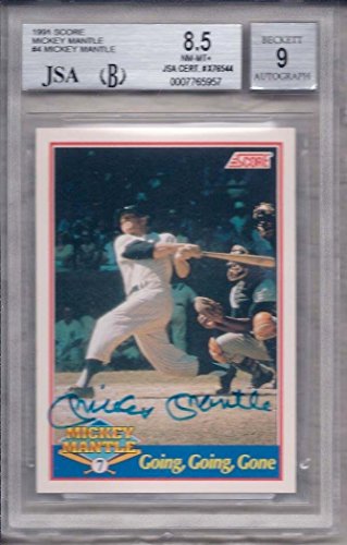 Mickey Mantle Autographed Set Four M Enterprises/jsa/bgs Graded & Authenticated - Baseball Slabbed Autographed Cards